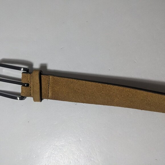 NEW- Size 40 Mens Flag Ltd. Belt Genuine Leather Beige - Picture 2 of 6